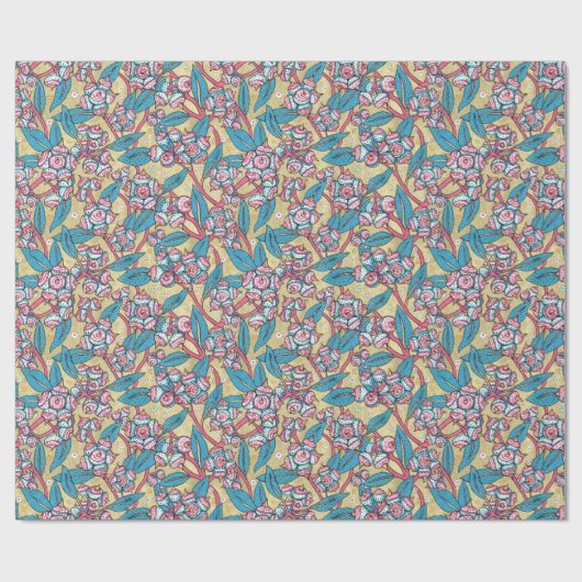 ユーカリ種子オーストラリア植物植物模様 ラッピングペーパー (フラット)