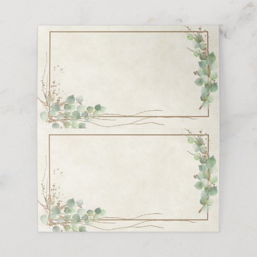 ユーカリ空白のカリと金ゴールドの計結婚算 プレイスカード (外部開封)