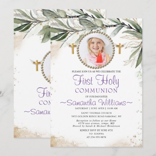 ユーカリ第一聖体 招待状 (正面/裏面)