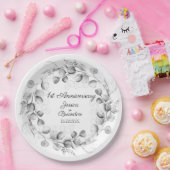 ユーカリ第1紙結婚記念日 ペーパープレート (パーティー)