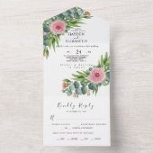 ユーカリ素朴アルインワンウェディング招待用品 オールインワン招待状 (内側)