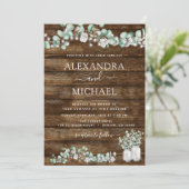 ユーカリ素朴ウッドズ結婚ライツジャー 招待状 (スタンド正面)