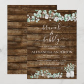 ユーカリ素朴ウッドブランチ&バブリーライツジャー 招待状 (正面/裏面)