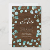 ユーカリ素朴カリとブラウンウッド日付を保存 セーブザデート (正面)