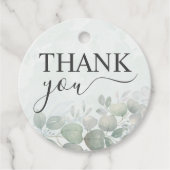 ユーカリ素朴カリの緑の水の色結婚の フェイバータグ (正面)