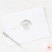 ユーカリ素朴カリの緑の水の色結婚の ラウンドシール (封筒)