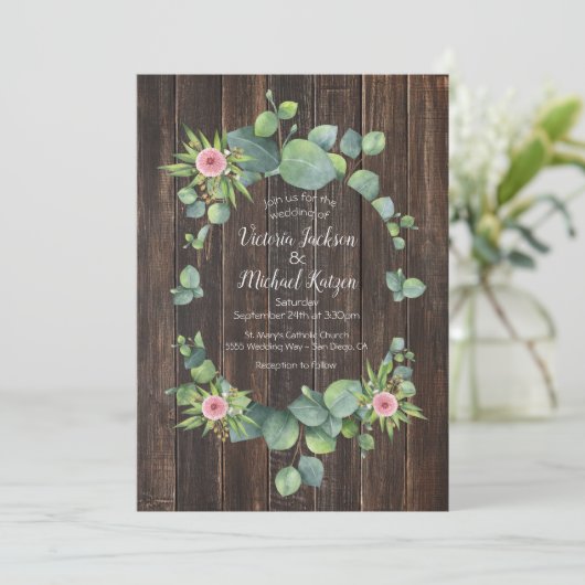 ユーカリ素朴カリリース結婚式招待状 招待状 (スタンド正面)