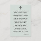 ユーカリ素朴カリ悔やみや弔慰祈りの言葉フォトカード 名刺 (裏面)