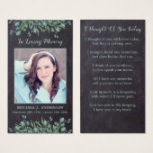 ユーカリ素朴カリ悔やみや弔慰葬儀祈りの言葉カード (正面&裏面)