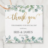 ユーカリ素朴カリ緑の葉樹結婚の感謝 フェイバータグ (正面)