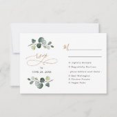 ユーカリ素朴カリ緑の金ゴールドミールのオプション 出欠カード (正面)