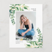 ユーカリ素朴カリ緑シンプル園の写真卒業 案内ポストカード (正面)