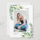 ユーカリ素朴カリ緑シンプル園の写真卒業 案内状 (正面)