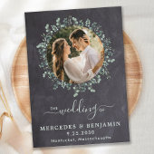 ユーカリ素朴カリ緑化写真QRコード結婚ズ 招待状