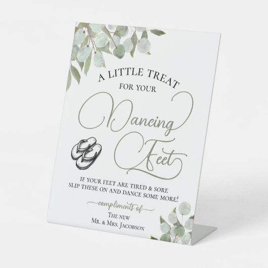 ユーカリ素朴カリ踊り足フリップフロップ結婚ズ 台座サイン (正面)