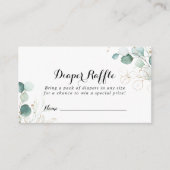 ユーカリ素朴カリ金ゴールドフローラおむつラッフルチケット エンクロージャーカード (正面)