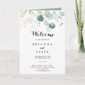 ユーカリ素朴カリ金ゴールドフローラ折り結婚返し プログラム (正面)