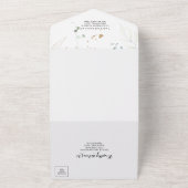 ユーカリ素朴カリ金ゴールドフローラ結婚ズ オールインワン招待状 (外側)