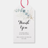 ユーカリ素朴カリ金ゴールドフローラ結婚ズ・サンキュー ギフトタグ (正面)