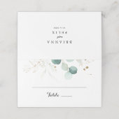 ユーカリ素朴カリ金ゴールドフローラ結婚座席表 プレイスカード (外部開封)