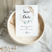 ユーカリ素朴カリ金ゴールド書道の日付を保存 ポストカード