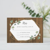 ユーカリ素朴カリ | 幾何結婚の 出欠カード (スタンド正面)