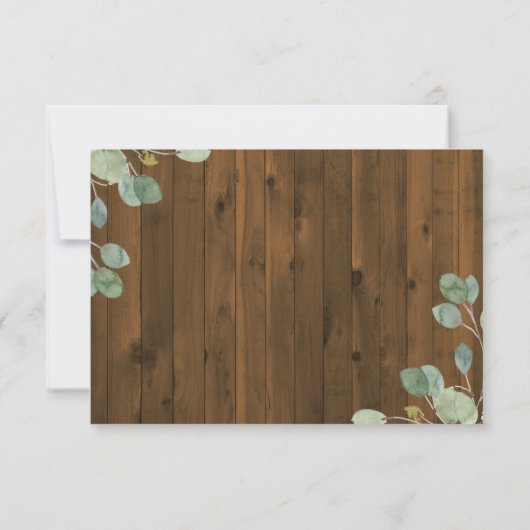 ユーカリ素朴カリ | 幾何結婚の 出欠カード (裏面)