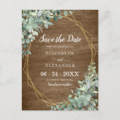 ユーカリ素朴グリネリー結婚ウッド 案内ポストカード (正面)