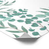 ユーカリ素朴グリーンウェルカムサイン ポスター (角)