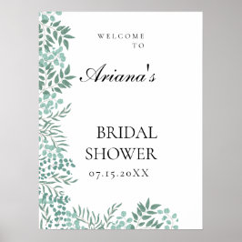 ユーカリ素朴グリーンウェルカムサイン ポスター