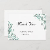 ユーカリ素朴グリーンリーサンキューカード サンキューカード (正面/裏面)