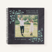 ユーカリ素朴グリーンリー写真バジェット結婚ズ ノートブック (正面)