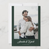 ユーカリ素朴グリーンリー結婚カップル 招待状 (裏面)