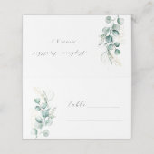 ユーカリ素朴グリーンリー結婚セージ プレイスカード (外部開封)