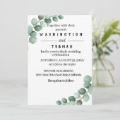 ユーカリ素朴グリーンリー結婚式招待状 招待状 (スタンド正面)