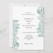 ユーカリ素朴グリーンリー結婚式招待状 招待状 (正面)