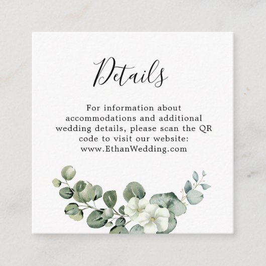 ユーカリ素朴グリー結婚ズ エンクロージャーカード (正面)