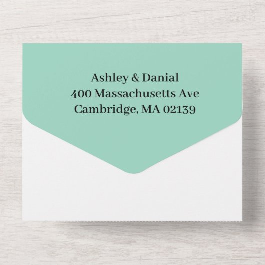 ユーカリ素朴グリー結婚ズ オールインワン招待状 (裏面)