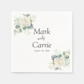 ユーカリ素朴グリー結婚ズ スタンダードカクテルナプキン (正面)