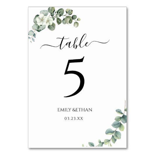 ユーカリ素朴グリー結婚ズ テーブルナンバー (正面)