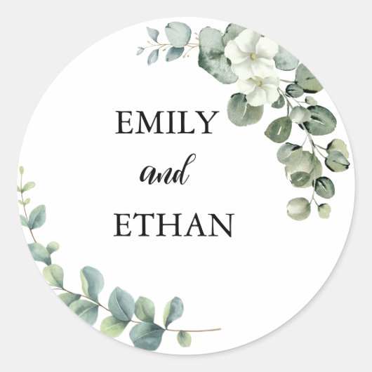 ユーカリ素朴グリー結婚ズ ラウンドシール (正面)