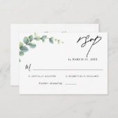 ユーカリ素朴グリー結婚ズ 出欠カード (正面/裏面)