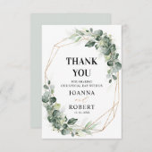 ユーカリ素朴グ幾何結婚物 サンキューカード (正面/裏面)