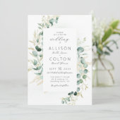 ユーカリ素朴ス・セージ・グリーン・ボホ結婚ー 招待状 (スタンド正面)