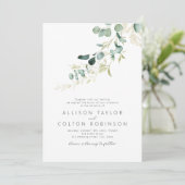 ユーカリ素朴ス・セージ・グリーン・ボホ結婚ー 招待状 (スタンド正面)