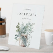 ユーカリ素朴パスブライダルシャワーへようこそ 台座サイン (インサイチュ)