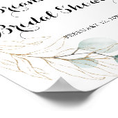 ユーカリ素朴パス金ゴールドブライダルシャワーへようこそ ポスター (角)