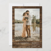 ユーカリ素朴フォト結婚ウッド 招待状 (裏面)