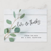 ユーカリ素朴プの結婚写真ありがとう ポストカード (正面)