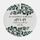 ユーカリ素朴プサケ初めてのクリスマス ガラスオーナメント (裏面)